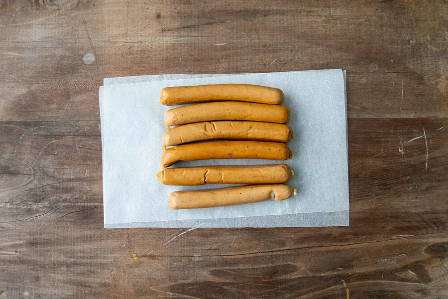 6 uncooked frankfurters