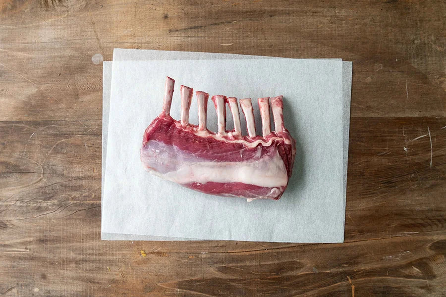 lamb rack on baking paper