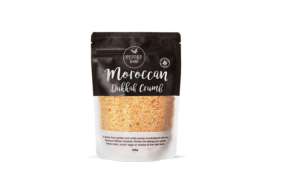 resealable pouch of dukkah crumb