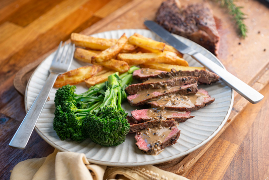 Creamy Peppercorn Scotch Fillet by Simon Gault