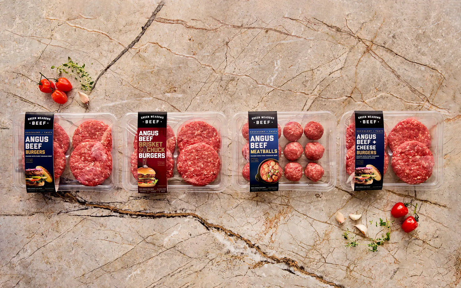 Angus Beef Burgers and Meatballs