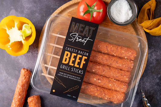 300g Meat Street Cheesy Bacon Beef Grill Sticks