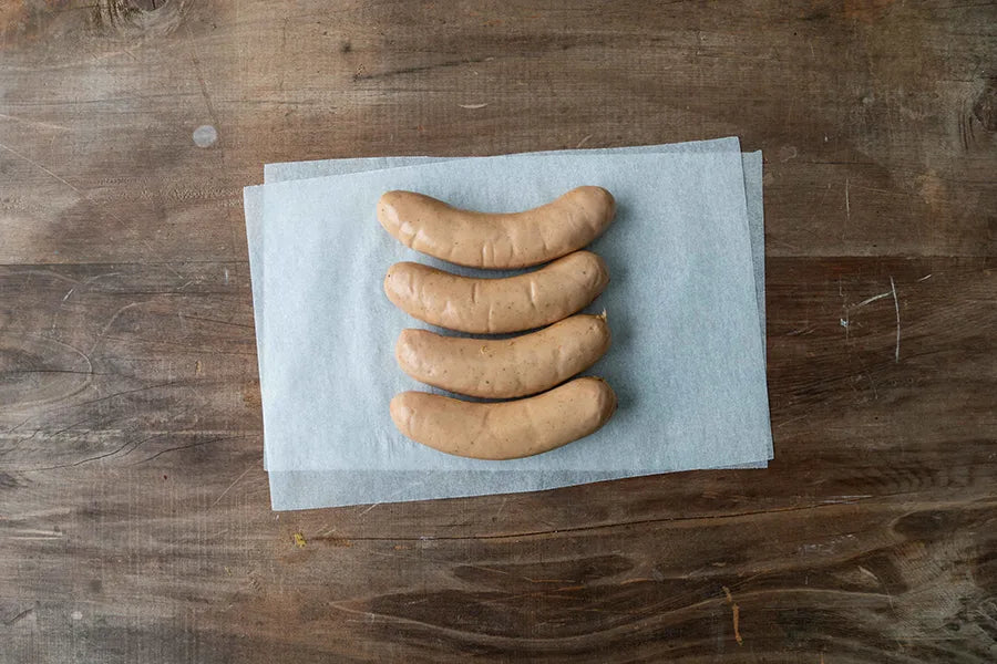 4 raw sausages 